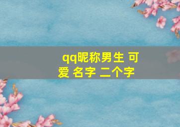 qq昵称男生 可爱 名字 二个字